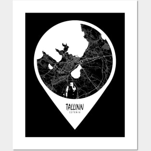 Tallinn, Estonia City Map - Travel Pin Posters and Art